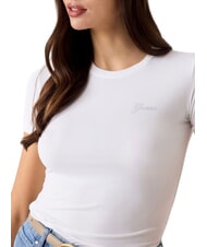 GUESS NEW MINI Logo T-shirt purwhite - T-shirt - 4