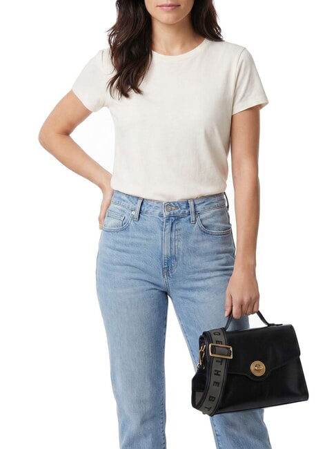 IRENE Shoulder bag, in leather Black Gold - Women&rsquo;s Bags