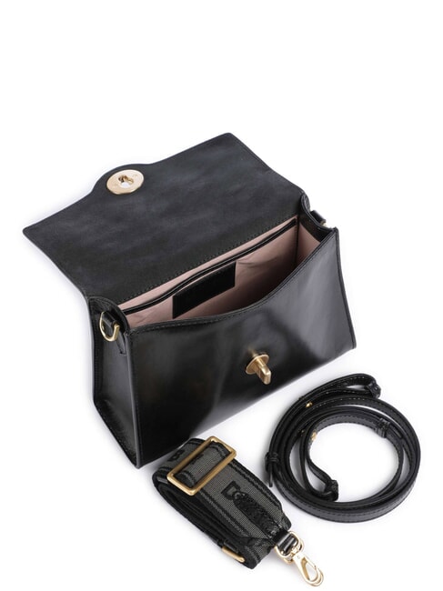 IRENE Shoulder bag, in leather Black Gold - Women&rsquo;s Bags