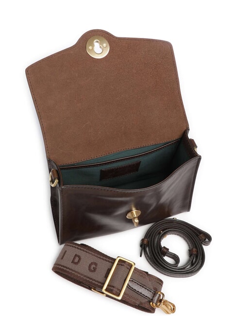 IRENE Shoulder bag, in leather mocha with gold - Women&rsquo;s Bags
