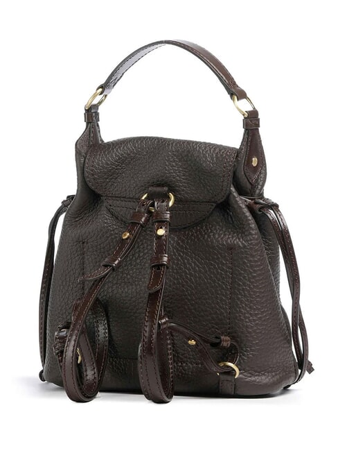 MARTINA Hammered leather backpack mocha with gold - Women&rsquo;s Bags