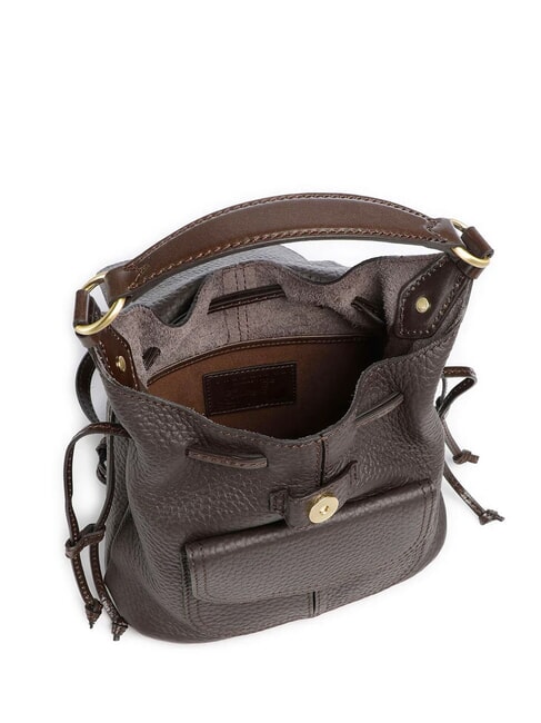 MARTINA Hammered leather backpack mocha with gold - Women&rsquo;s Bags