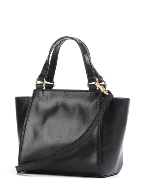 LUCREZIA Leather handbag with shoulder strap Black Gold - Women&rsquo;s Bags