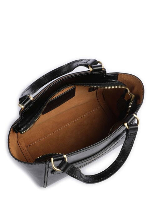 LUCREZIA Leather handbag with shoulder strap Black Gold - Women&rsquo;s Bags