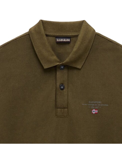 ELBAS 4 Short sleeve cotton polo shirt dark olive - Polo shirt