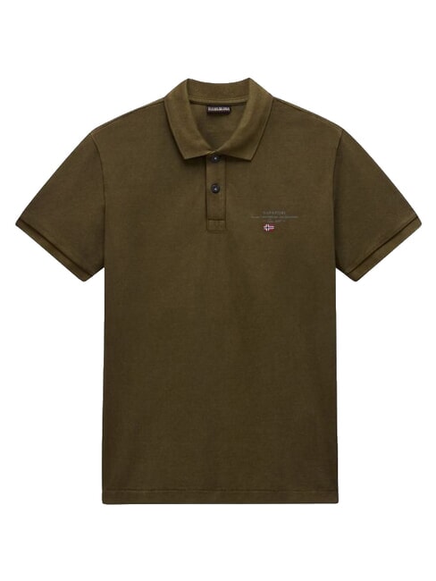 ELBAS 4 Short sleeve cotton polo shirt dark olive - Polo shirt