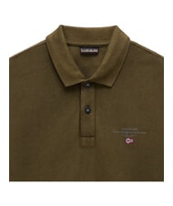 NAPAPIJRI ELBAS 4 Short sleeve cotton polo shirt dark olive - Polo shirt - 4