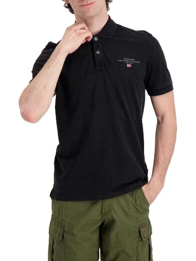 ELBAS 4 Short sleeve cotton polo shirt black 041 - Polo shirt
