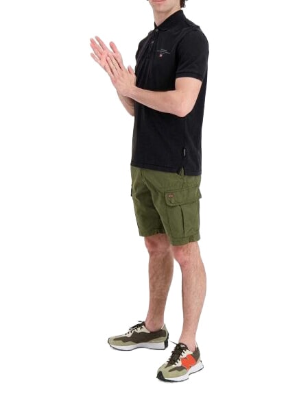 ELBAS 4 Short sleeve cotton polo shirt black 041 - Polo shirt