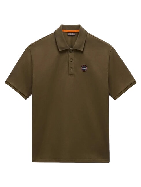E-BADGE SS 1 Short-sleeved polo shirt dark olive - Polo shirt