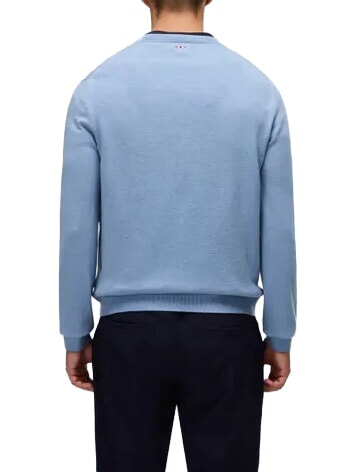 DAMAVAND Wool sweater faded denim - Men's Sweaters