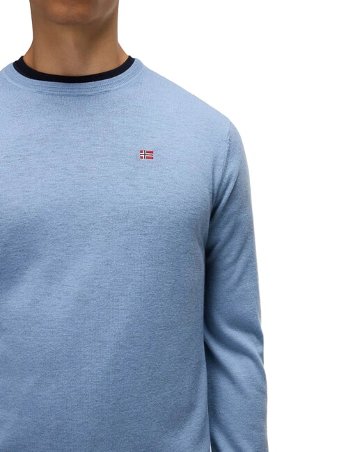 DAMAVAND Wool sweater faded denim - Men's Sweaters