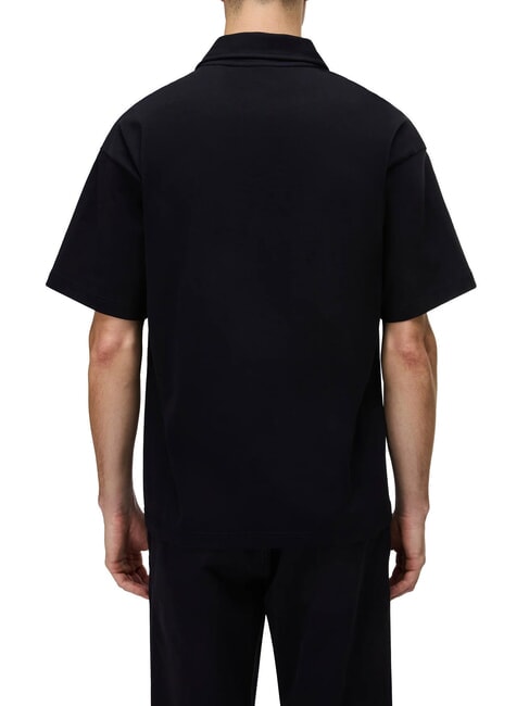 E-ELEVATED LOGO SS Cotton polo shirt black beauty - Polo shirt