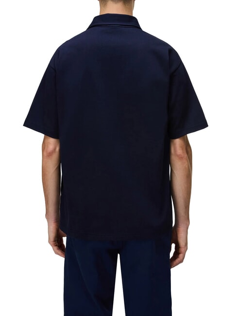 E-ELEVATED LOGO SS Cotton polo shirt blu marine - Polo shirt