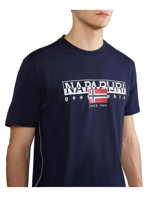 S-AYLMER Cotton T-Shirt blu marine - T-shirt