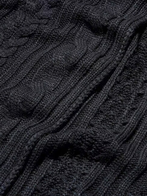 CABLE Scarf BLACK - Scarves