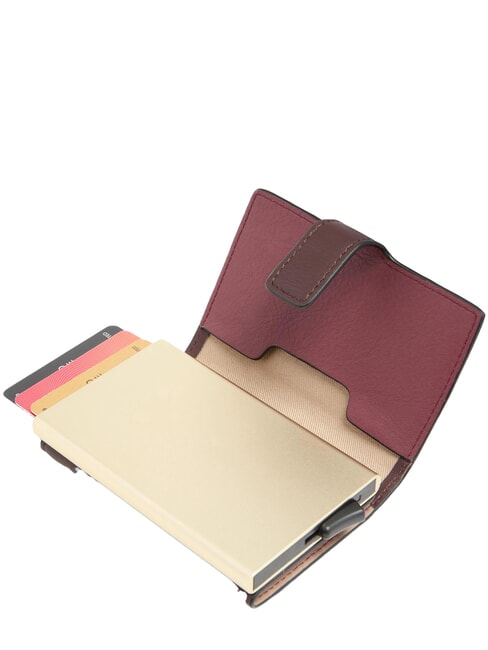CIRCLE Leather card holder burgundy/pink - Men&rsquo;s Wallets