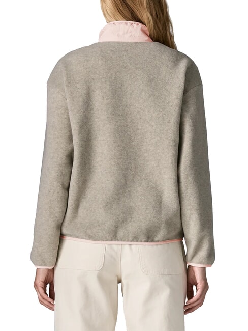 SYNCH Recycled fleece jacket oatmeal heather with pink frost - Women's Jackets