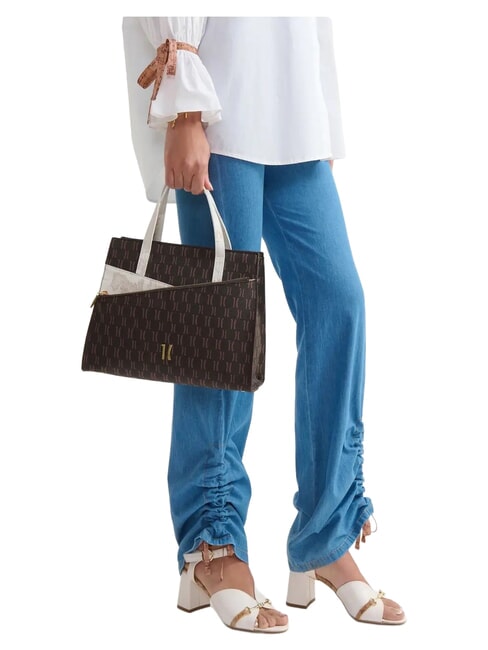 HIGH MONOGRAM GEO Handbag with shoulder strap chocolate - Women&rsquo;s Bags