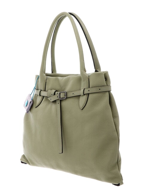 ELIF Medium leather clutch bag with shoulder strap celadon - Women&rsquo;s Bags