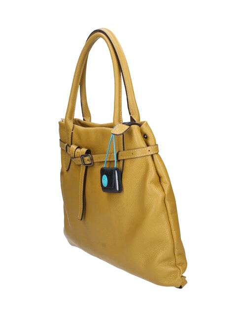 ELIF Medium leather clutch bag with shoulder strap honey - Women&rsquo;s Bags
