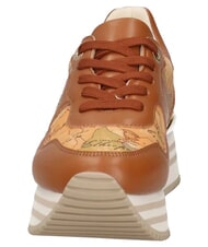 ALVIERO MARTINI PRIMA CLASSE GEO JR Side logo platform sneakers Leather / Geo Beige - Women&rsquo;s shoes - 3