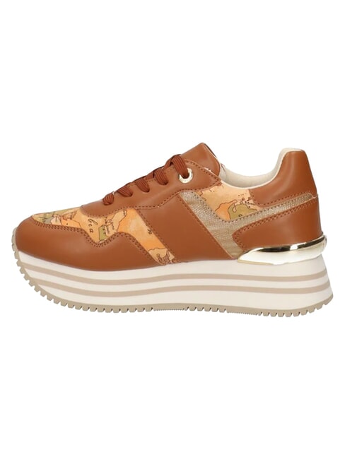 GEO JR Side logo platform sneakers Leather / Geo Beige - Women&rsquo;s shoes