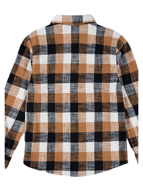 BUFFALO Long-sleeved flannel shirt jet black - children's shirts
