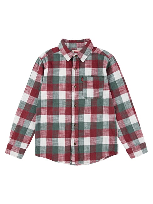 BUFFALO Long-sleeved flannel shirt red pear - children's shirts