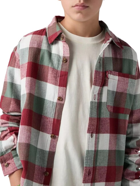 BUFFALO Long-sleeved flannel shirt red pear - children's shirts