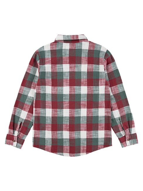 BUFFALO Long-sleeved flannel shirt red pear - children's shirts