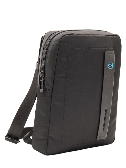 P16 Mixed leather bag, iPad holder CHEVRON / BLACK - Over-the-shoulder Bags for Men