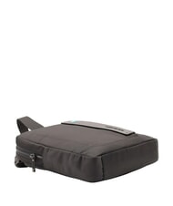 PIQUADRO P16 Mixed leather bag, iPad holder CHEVRON / BLACK - Over-the-shoulder Bags for Men - 3