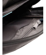PIQUADRO P16 Mixed leather bag, iPad holder CHEVRON / BLACK - Over-the-shoulder Bags for Men - 6