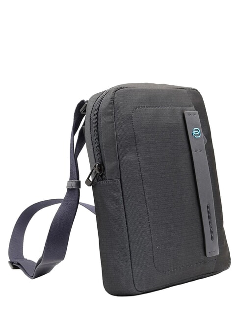 P16 Mixed leather bag, iPad holder blue chevron - Over-the-shoulder Bags for Men
