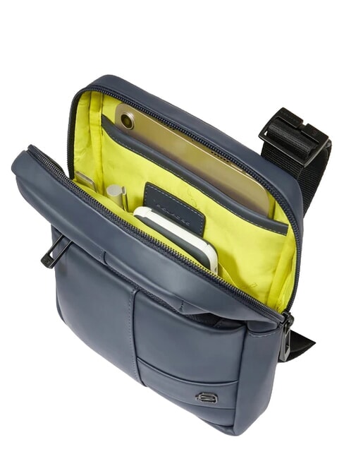WOLLEM Rubberized fabric bag blue - Over-the-shoulder Bags for Men