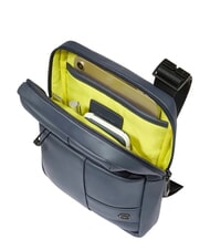 PIQUADRO WOLLEM Rubberized fabric bag blue - Over-the-shoulder Bags for Men - 3