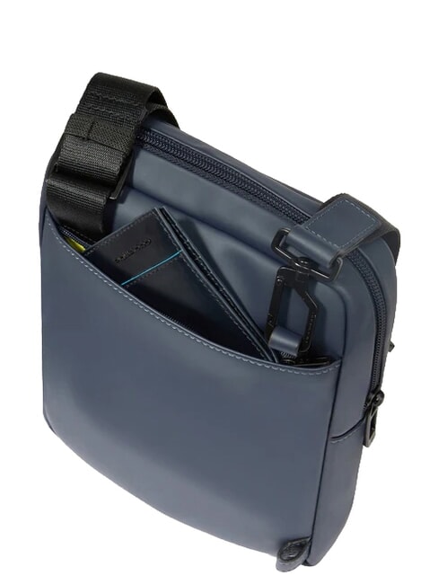WOLLEM Rubberized fabric bag blue - Over-the-shoulder Bags for Men