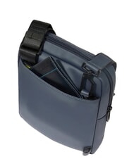 PIQUADRO WOLLEM Rubberized fabric bag blue - Over-the-shoulder Bags for Men - 4