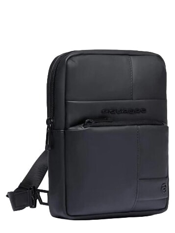 WOLLEM Rubberized fabric bag Black - Over-the-shoulder Bags for Men