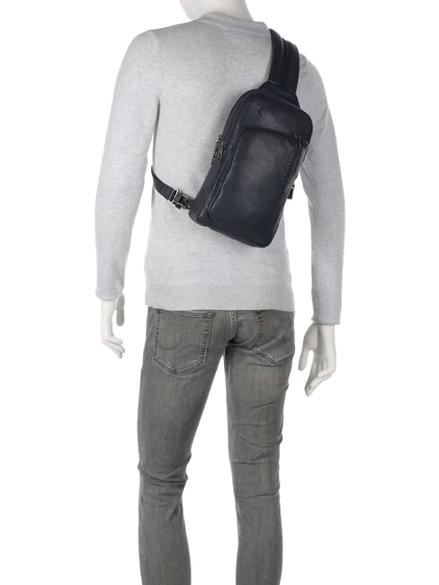 CRONUS Leather One-Shoulder Backpack blue - Laptop backpacks