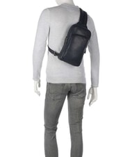 PIQUADRO CRONUS Leather One-Shoulder Backpack blue - Laptop backpacks - 4