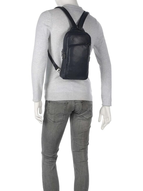 CRONUS Leather One-Shoulder Backpack blue - Laptop backpacks