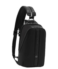 PIQUADRO VICTOR Leather One-Shoulder Backpack Black - Laptop backpacks - 2