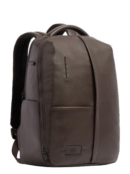 RUSSEL Leather backpack for 15.6" laptop MORO - Laptop backpacks