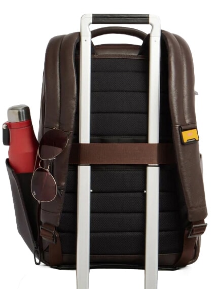 RUSSEL Leather backpack for 15.6" laptop MORO - Laptop backpacks