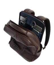 PIQUADRO RUSSEL Leather backpack for 15.6" laptop MORO - Laptop backpacks - 4
