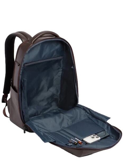 RUSSEL Leather backpack for 15.6" laptop MORO - Laptop backpacks