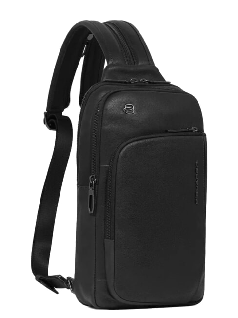 CRONUS Leather One-Shoulder Backpack Black - Laptop backpacks
