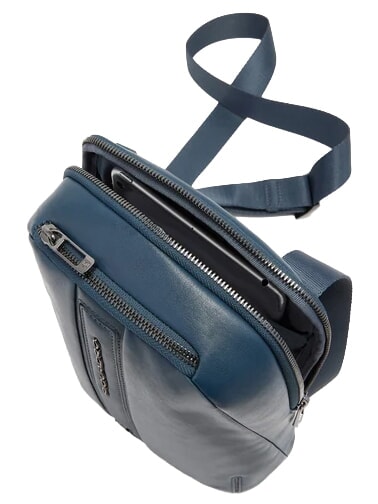 W143 iPad mini bag blue - Over-the-shoulder Bags for Men